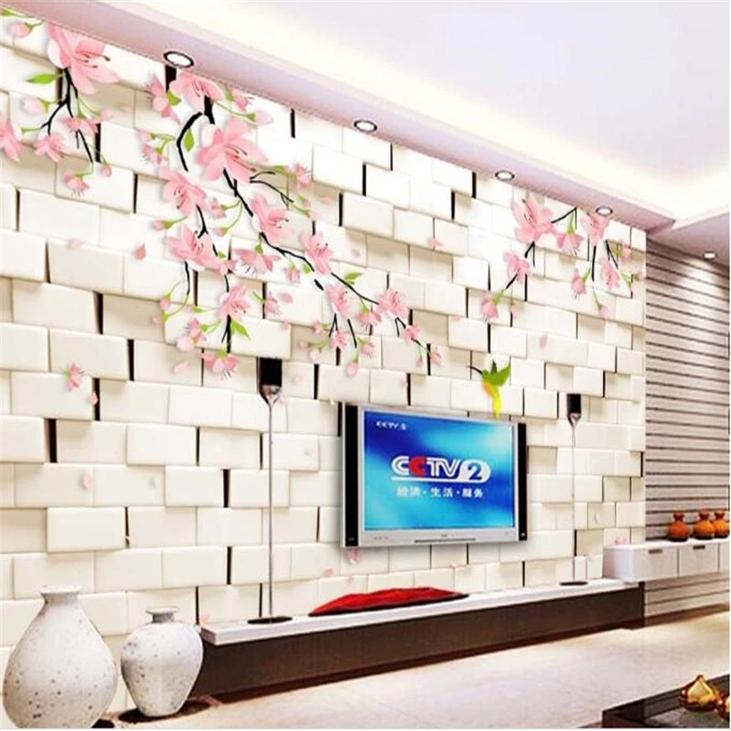 

beibehang 3d custom photo wallpaper murals wall stickers Plum blossom bird 3D TV wall paper kids room mural wall-paper