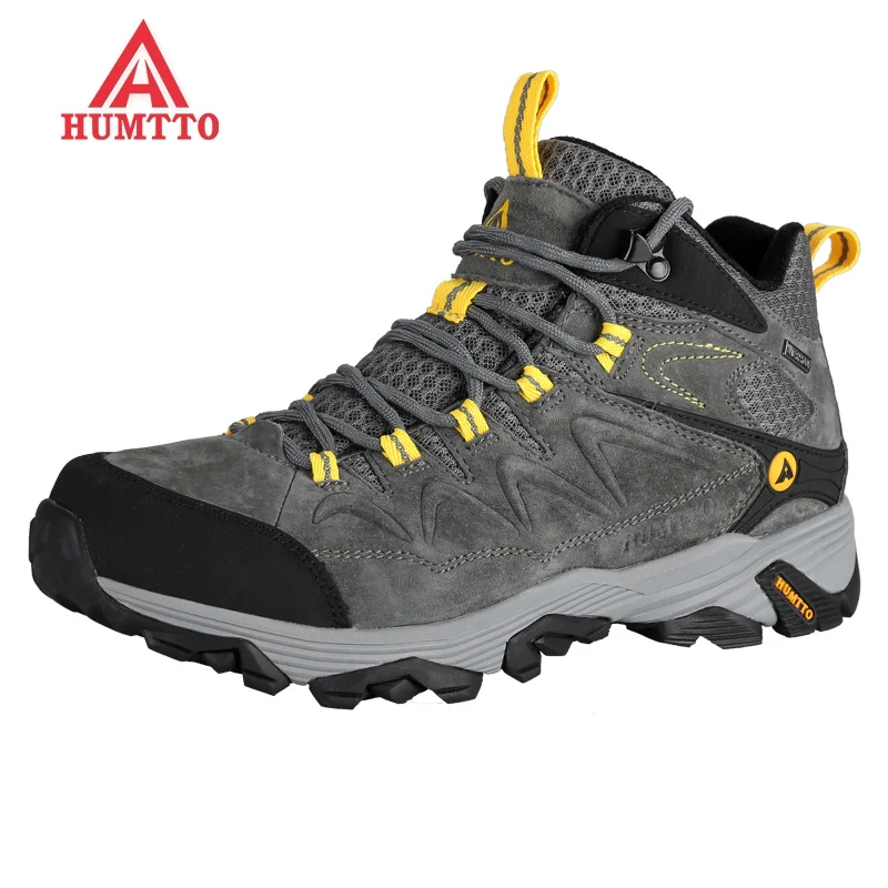 HUMTTO Winter Hiking Shoes for Men Climbing Mountain Men\'s Boots Outdoor Sports Breathable Leather Rubber Climbing Sneakers