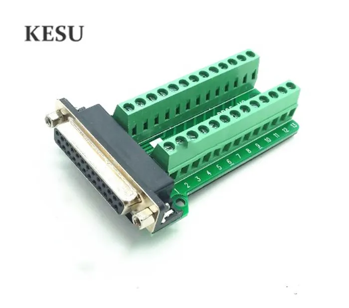 High Quality DB25 D-SUB 25Pin 25-Pin plug Male and female Connector Terminal Breakout Board 2 Row screw/nut type