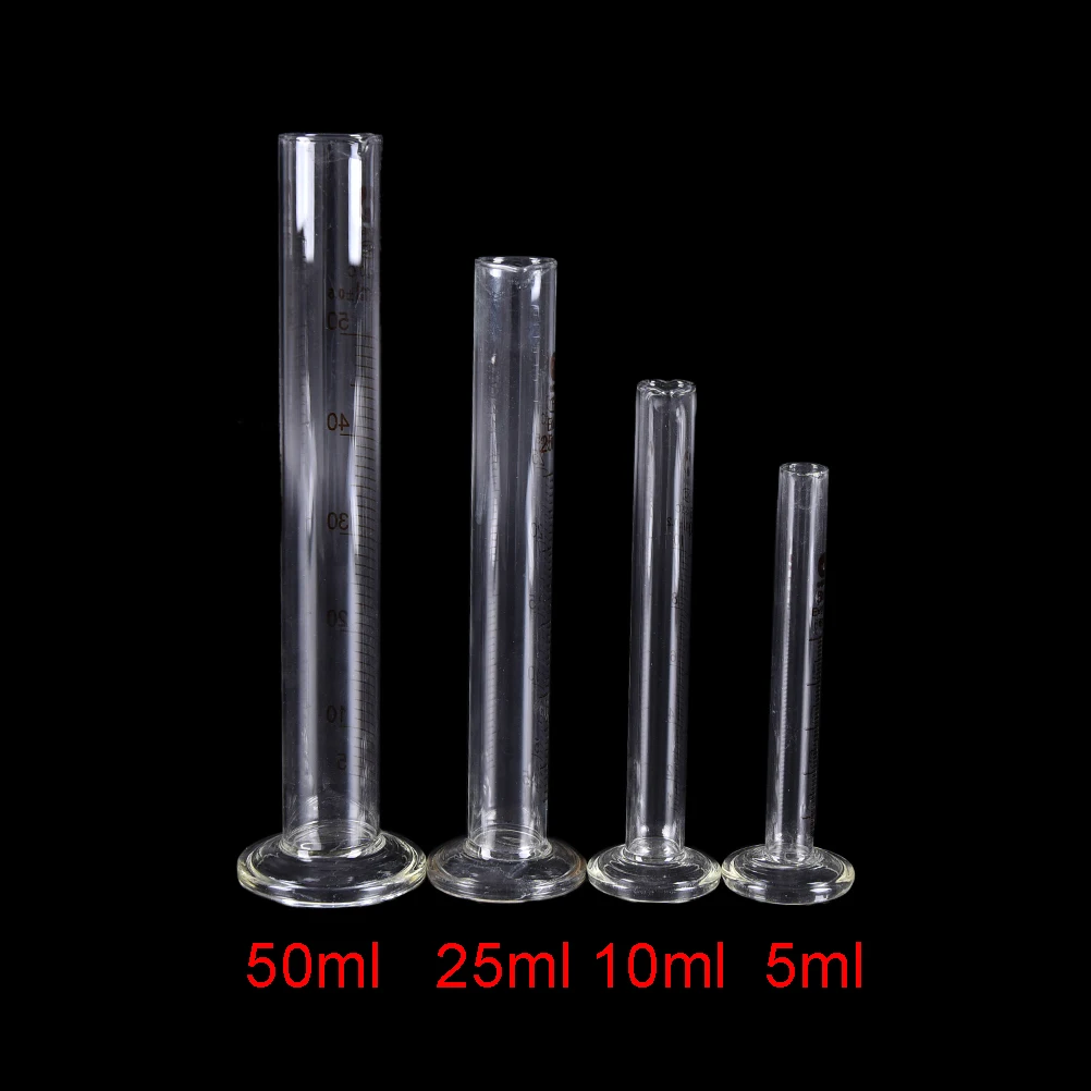 5ML Graduated Clear Glass Measuring Cylinder Chemistry Laboratory Measure