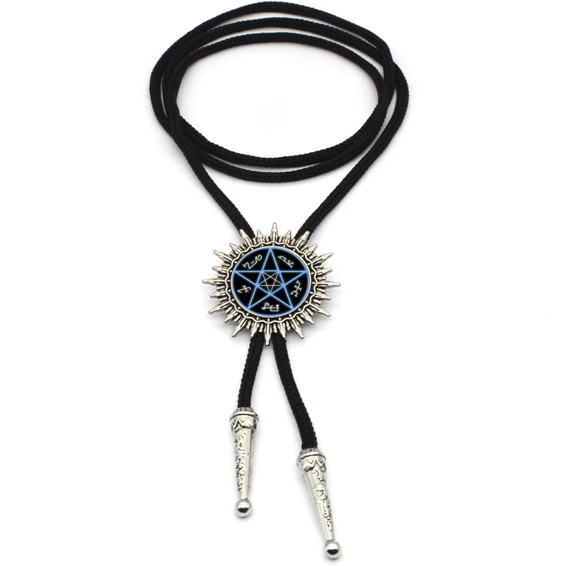 BOLO-008 New Arrival Supernatural Devils Trap Western Bolo Tie Steampunk Glass Dome Devil's Trap Neck Tie Jewelry For Women Men