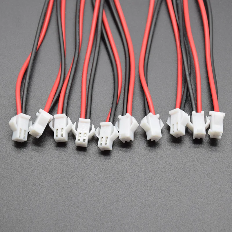 20pcs/10Pairs  white Micro JST  2 PIN Male & Female Plug Connector With Wire Cables Length100mm
