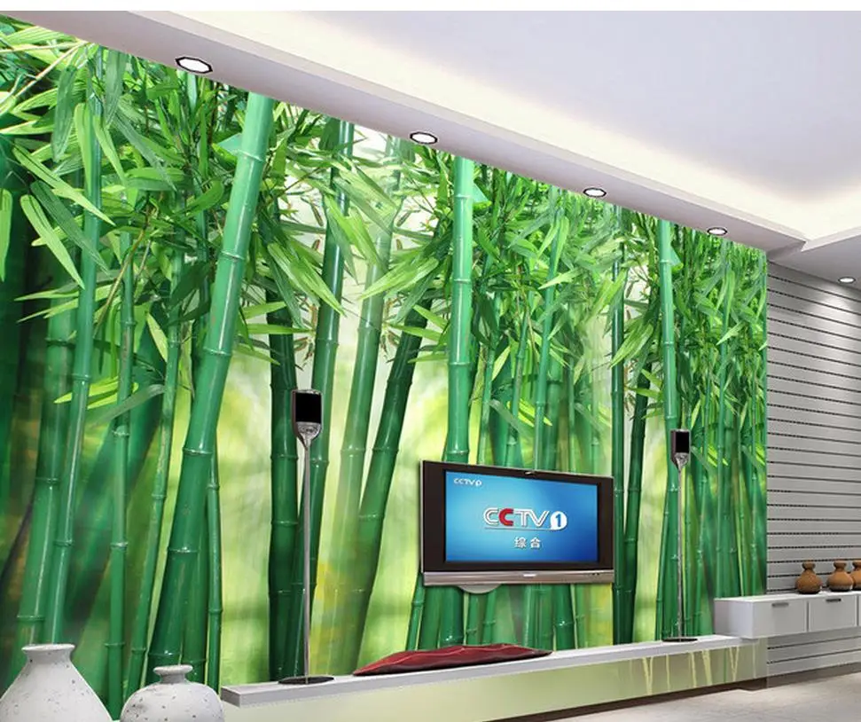 

custom photo murals bathroom 3d wallpaper Bamboo forest green TV backdrop 3d wallpaper classic painting wallpaper