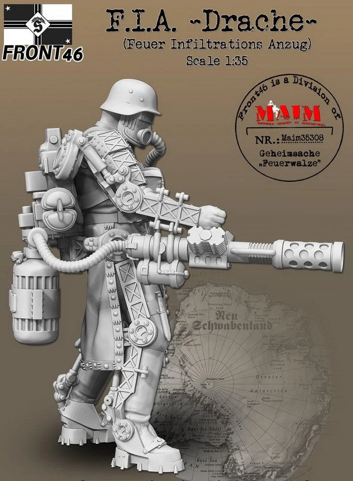 Unpainted Kit  1/35  modern soldier with Drache (Fire Infiltration Suit)    figure Historical Uncolor Resin kit miniature model