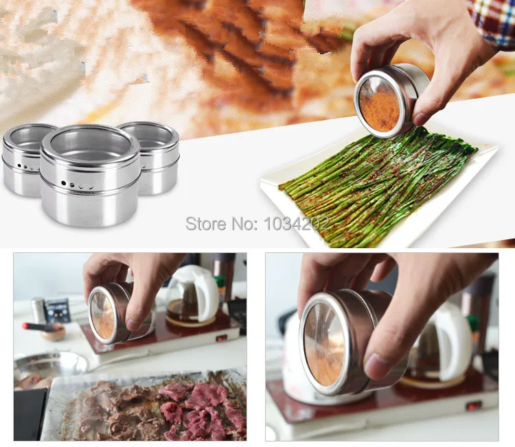 

200pcs/lot Magical magnetic Stainless steel spice jar monosexuality tank sauce pot seasoning bottle #FGXZ465