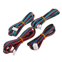 Free Shipping 4pcs 100cm/200cm 4pin to 6pin XH2.54 NEMA 17 Stepper Motor Cable DuPont line For 42 Stepper Motor
