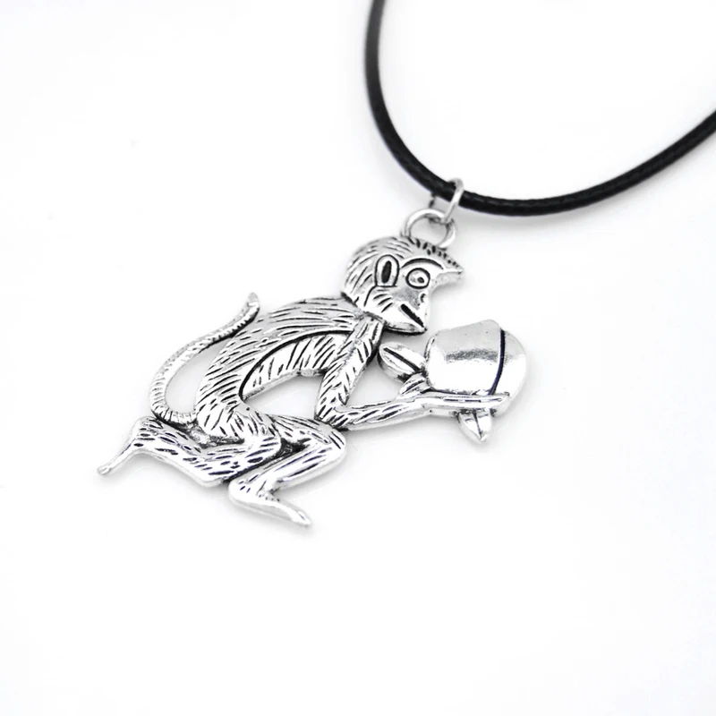 Monkey Necklaces Pendants For Women Vintage Leather Chain Necklace Jewelry Female Party Gift
