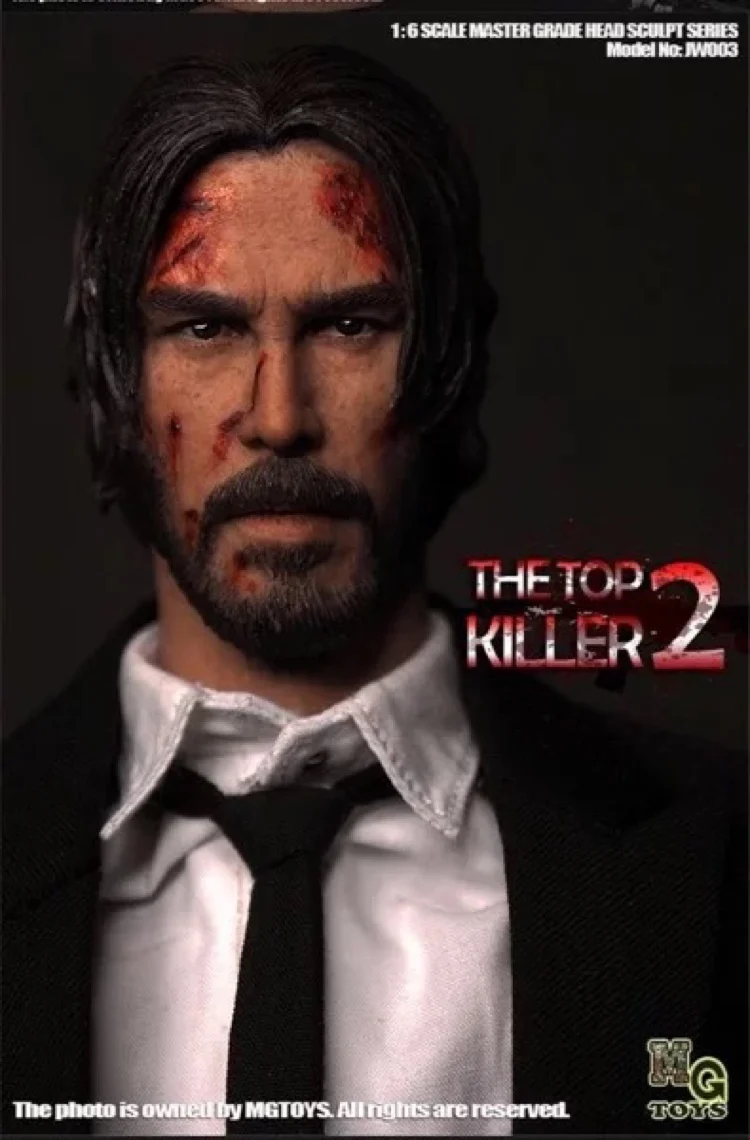 

1/6 john wick head 3.0 battle version Keanu Reeves for hot toys COOMODEL in stock