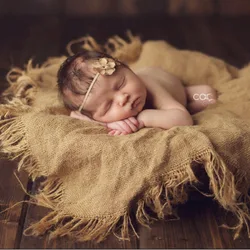 Jute Hintergrund Requisiten, Leinen Füllung Schicht Sackleinen Decke Newborn Foto Prop Baby Fotografie Prop Chunky Sackleinen Schicht Net, hessischen