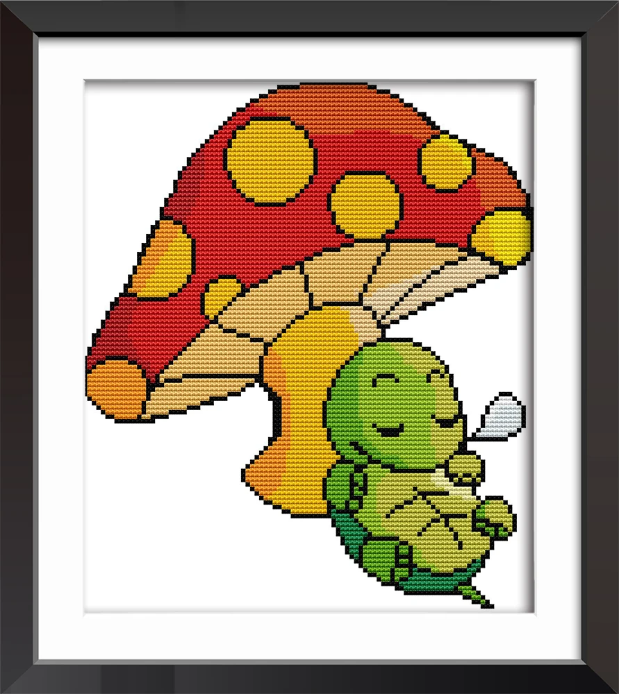 Snooze little turtle cross stitch kit aida 14ct 11ct count printed canvas stitches embroidery DIY handmade needlework