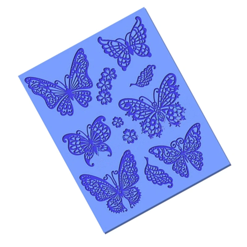 2pcs/Set Silicone Butterflies Lace Mat Pad Lace Cake Fondant Mold Butterfly Mousse Cake Kitchen DIY Baking Decorating Bakeware