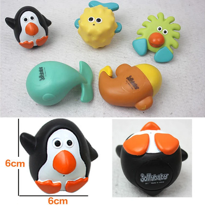 Jollybaby Baby Bath Toys Rubber Baby Toys Water Spraying Interesting Enjoy Shower Float Toys Monsters Squirters for the Tub Pool