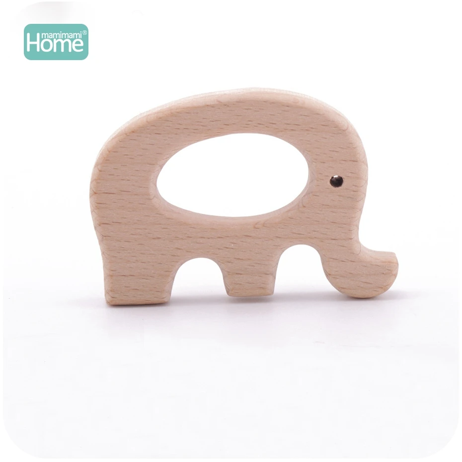 Mamimamihome bebê montessori brinquedos educativos 10pc elefante de madeira faia mordedor de madeira pulseira brinquedos para recém-nascidos chocalhos do bebê