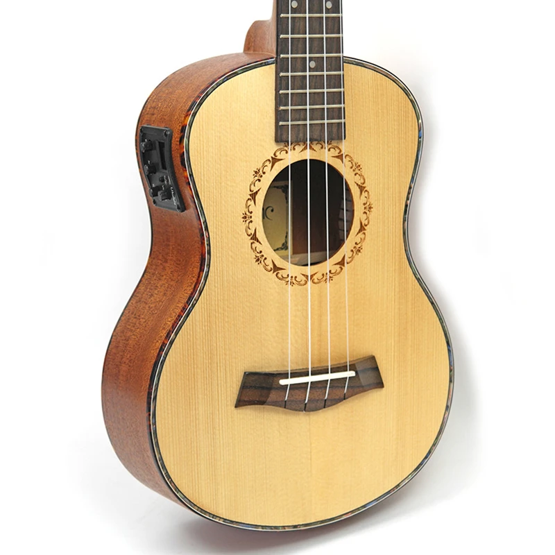 High Quality 26 Inch Tenor Ukulele Solid Wood Spruce Top Ukelele Aquila Strings 4 Strings Hawail Guitar Abalone Binding