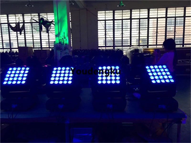 4 pieces DMX512 stage King Panel Matrix 5x5 led movinghead 25pcs x 10w 4 in 1 led matrix moving head beam light