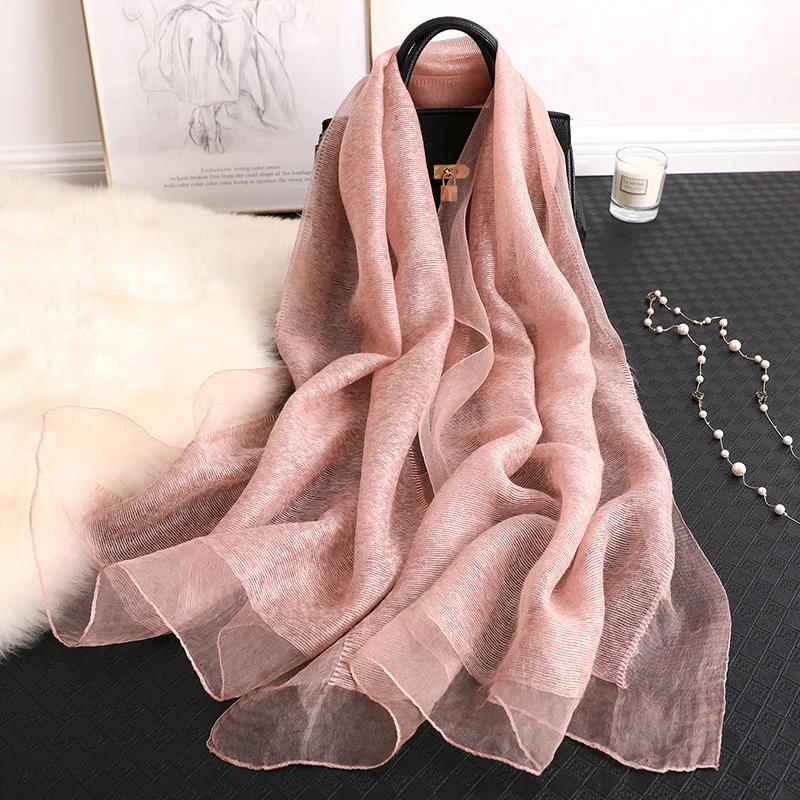 Brand 2023 Women Silk Scarf Female Solid Foulard femme pashmina Shawls and wrap big size Scaves beach towel bandana muslim hijab