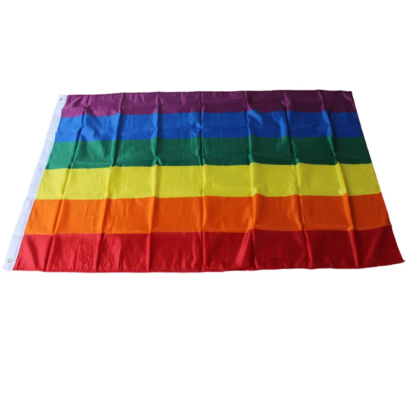 Gay Friendly Rainbow Flag Banners Pro Lesbian Gay Pride LGBT Flag Polyester Colorful Rainbow Flag For Gay Right Parade D3