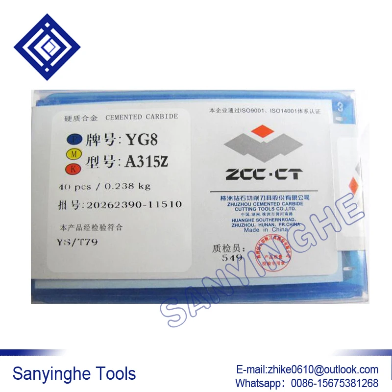 

YG8 A315Z sanyinghe brazed carbide inserts Boring tools 40pcs/lots finish turning from zhuzhou diamond brand