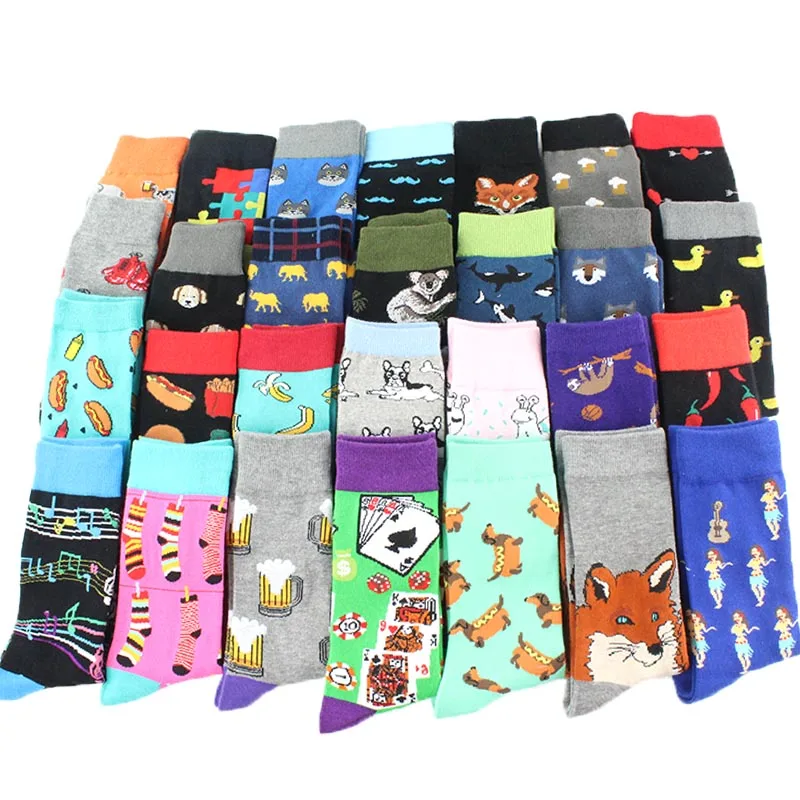 [WPLOIKJD]Hip Hop Calcetines Hombre Tide Sox Colorful Streetwear Funny Mens Socks Divertido Gifts For Men Skarpetki Harajuku