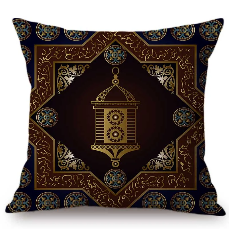 Muslim Arab Home Decoration Islamic Pattern Quran Mosuqe Pattern Sofa Throw Pillow Case Cotton Linen EID Ramadan Cushion Covers