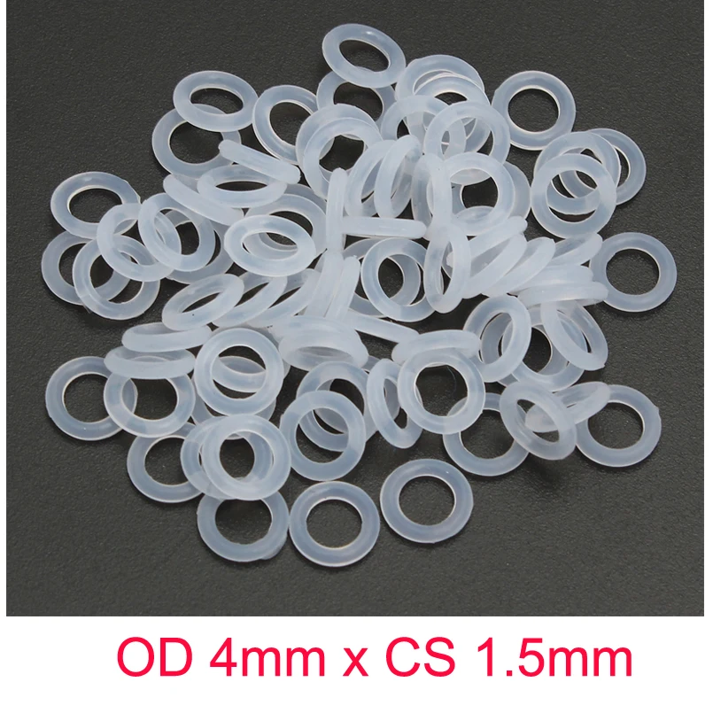 

OD 4mm x CS 1.5mm VMQ SILICONE Translucent O ring O-ring Oring Sealing Rubber