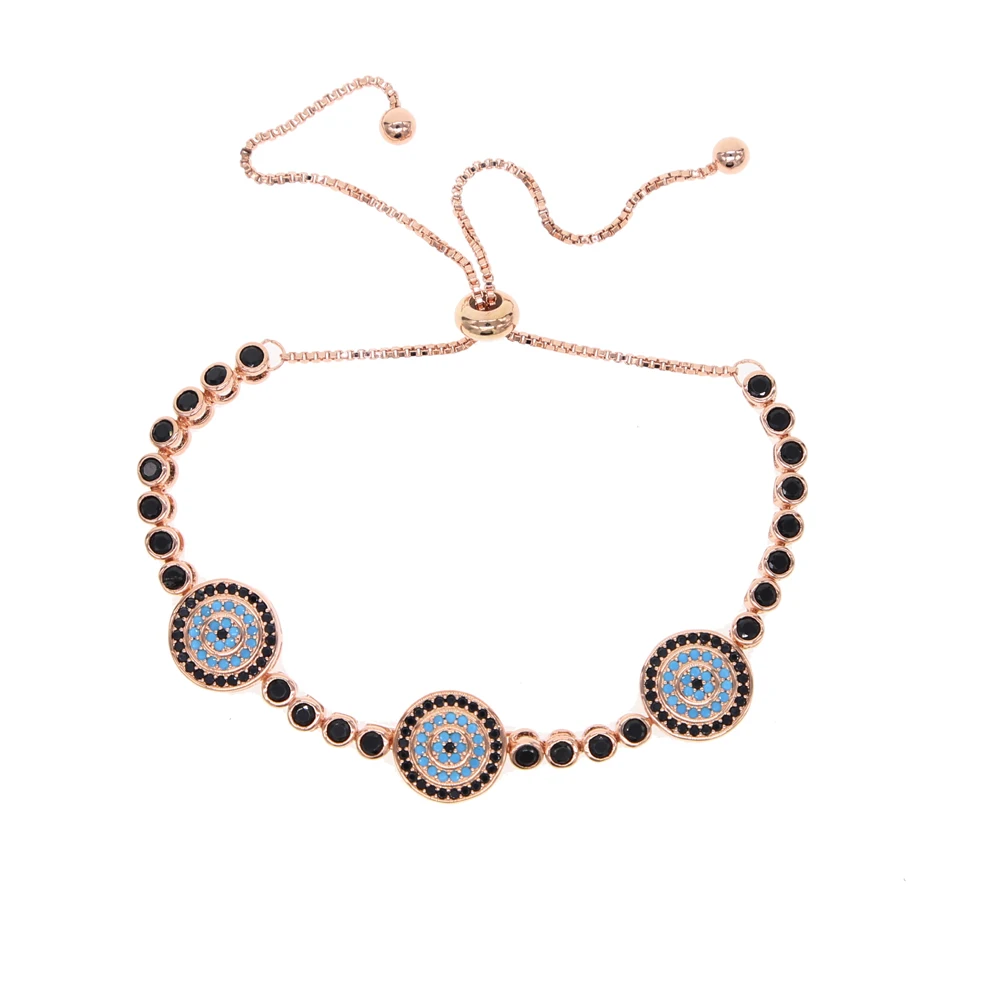 Nieuwe Mode Aanpassen Turkse Tennisketting Armband Luxe Ronde Blauwe Ogen Helder Kubisch Zirkoon Aaa + Cz Vrouwen Bruiloft Sieraden