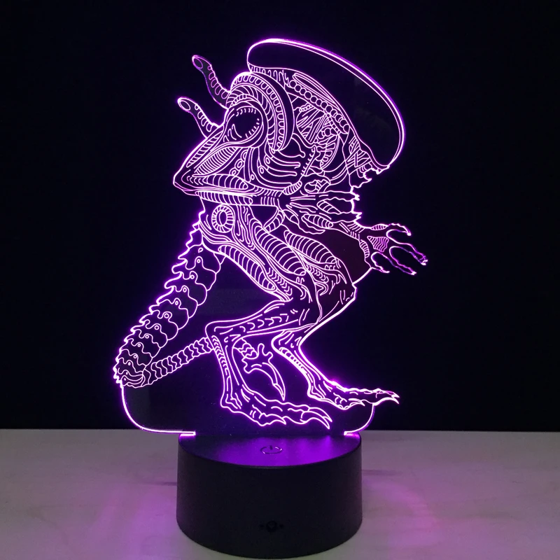 Imagem -06 - Alien vs Predator 3d Iluminação Humor Lâmpada Cores Mudando Lamparas com Cabo Usb Amigos Presente de Aniversário Decoração para Casa Navio da Gota