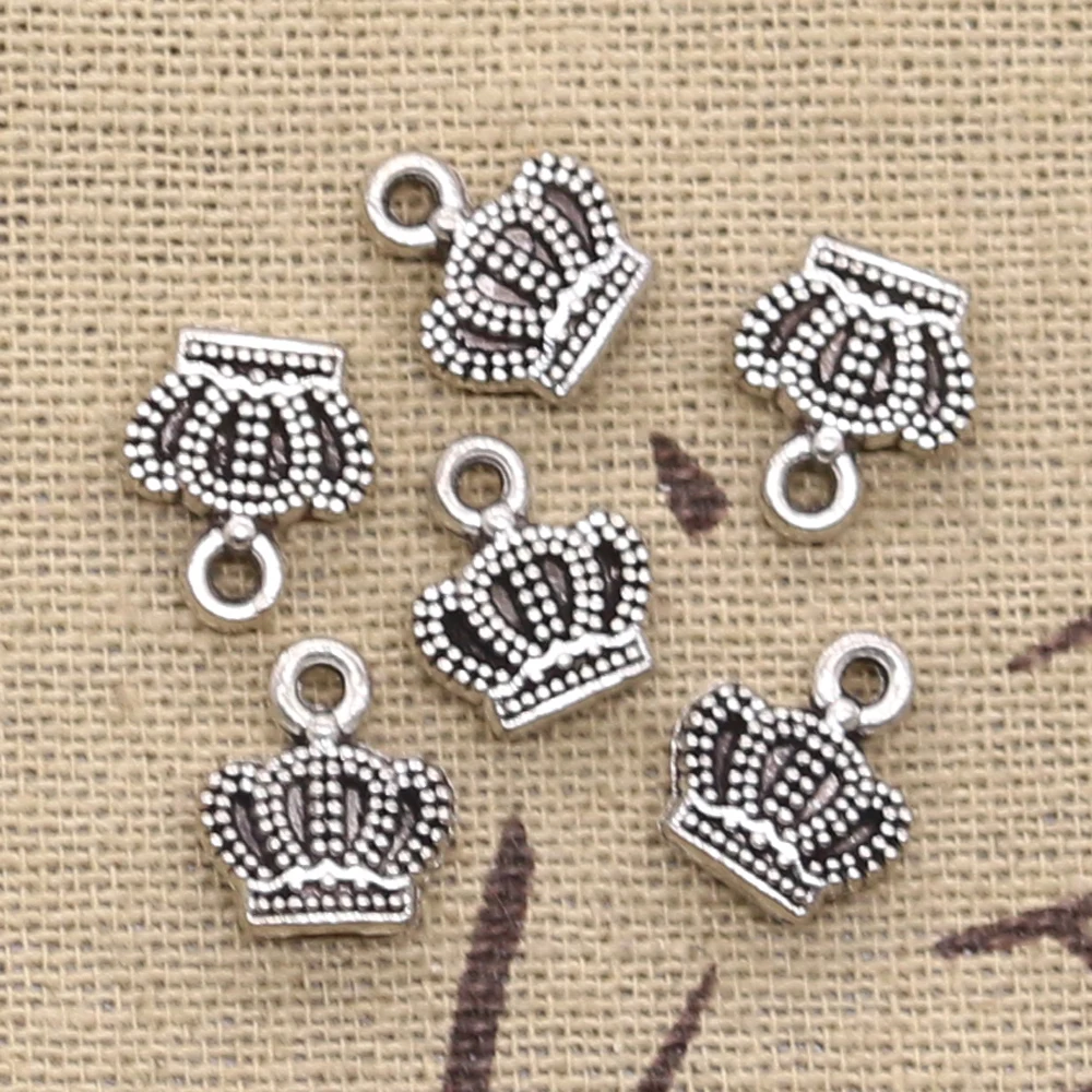 20pcs Charms Lovely Crown 11x8mm Antique Tibetan Silver Color Pendant Findings Accessories DIY Vintage Choker Handmade Jewelry