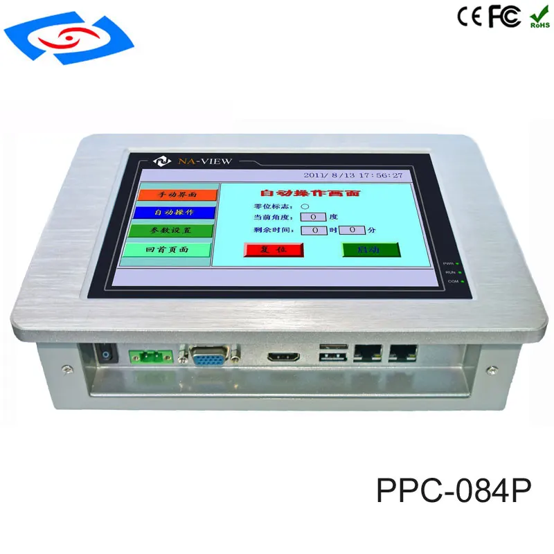 Painel pc sem ventilador embutido de alta qualidade, 8.4 polegadas, com sistema xp/win7/win8/win10/linux, suporte para modem 3g para educação escolar, mini pc