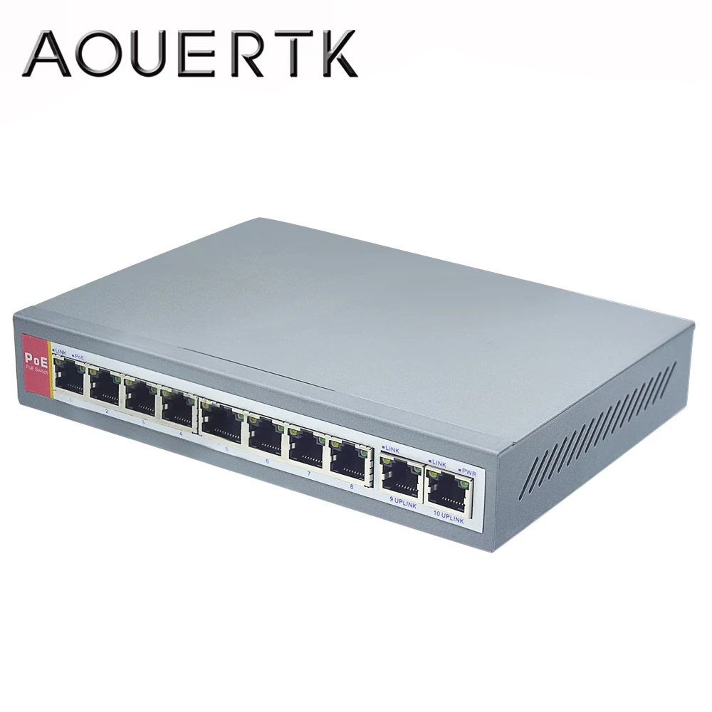 AOUERTK EIEEE802.3af 4 + 2 przełącznik portu PoE do aparatu przez sieć Ethernet PoE i transmisji optycznej dla IP System kamer przełączniki sieciowe