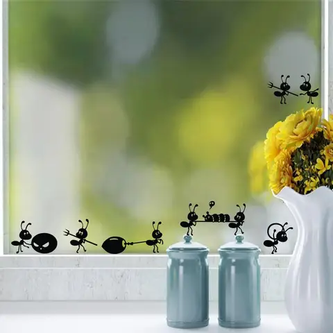 Black Cartoon Moving Ant Wall Sticker HonC