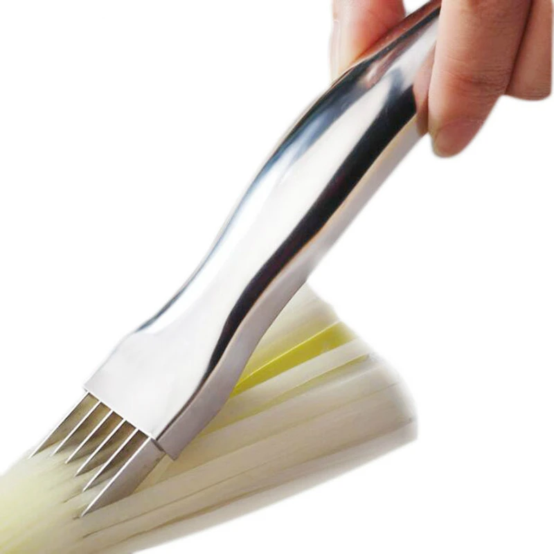 Stainless Steel Manual Scallion Cutter Shredded Onion Blade Herb Scissors Slicers Kitchen Vegetable Fruit Knives Tools