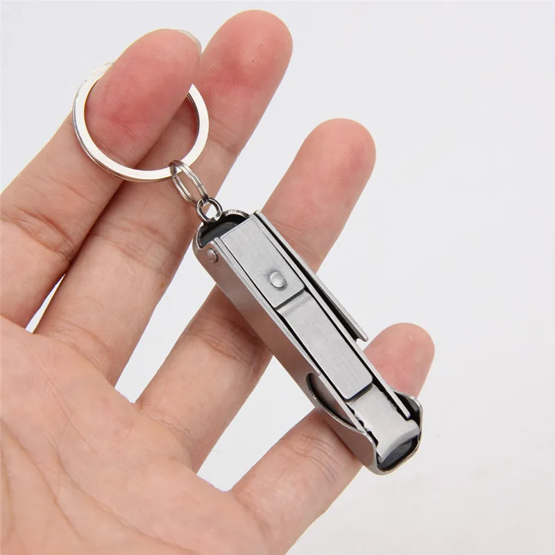 fold nipper trimmer trim Manicure nail clipper cutter pocket outdoor camp multi tool multitool keyring key ring keychain edc