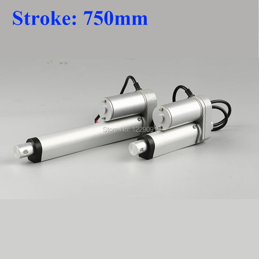 Electric Linear actuator 750mm Stroke linear motor controller dc 12V 24V 200/350/400/600/700/750N