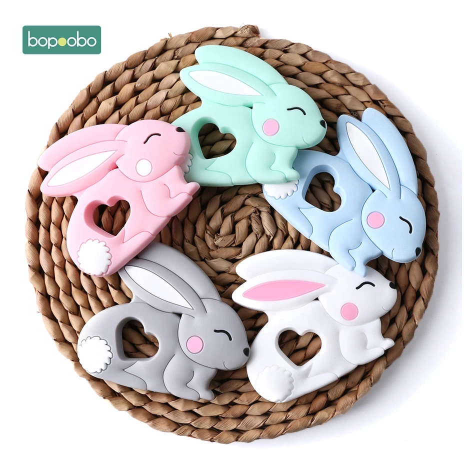 

Bopoobo 5 шт., Силиконовый грызунок «кролик», грызунок для кормления, аксессуары для зубов, детский прорезыватель, бесплатная доставка