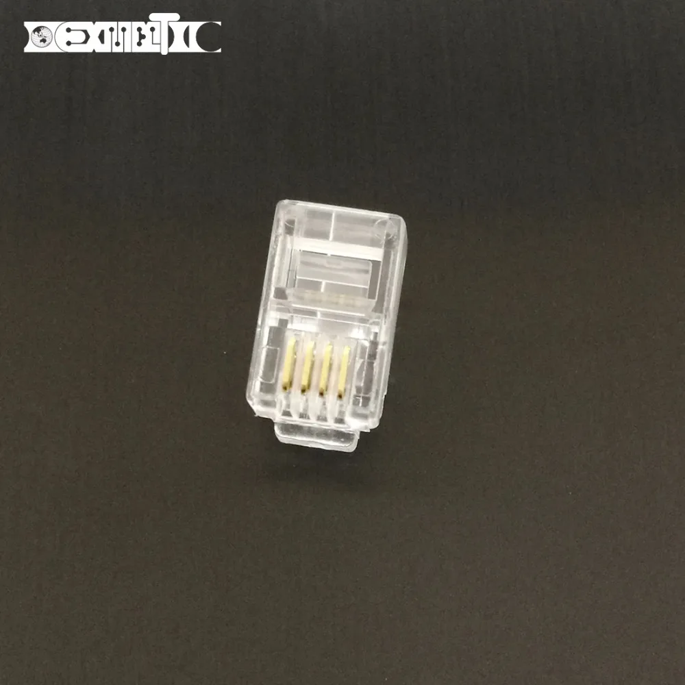 1000pcs Copper Core 6P4C 4 Pins RJ11 Telophone Connectora