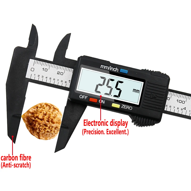 0-100mm 0-150mm Caliper 6 pollici LCD Elettronico Digitale Compasso A Nonio Micrometro Strumento di Misura