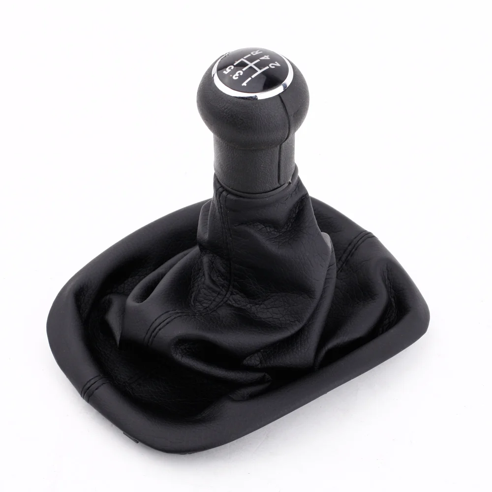 New 5 Speed Gear Shift Collars Knob Cover Replacement Gaitor Boot Black PU Leather for VW Passat B5 Volkswagen