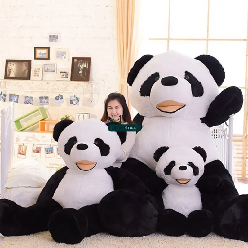 Dorimytrader JUMBO Soft Cartoon Panda peluche più grande orso sorridente cuscino per bambole ottimo regalo 102 pollici 260cm DY60396