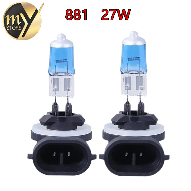 2pcs H27 881 894 Super Bright White Fog Halogen Bulb Hight Power 27W Car Head Light Lamp DRL Day Running Lights Yellow Amber 12V