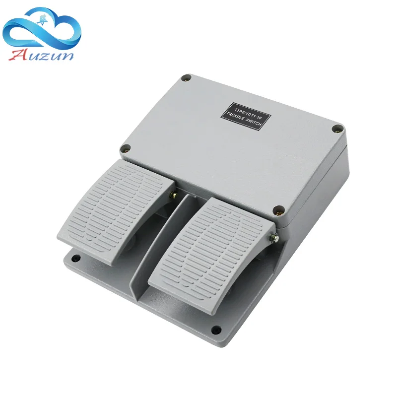 Foot switch YDT1-16 aluminum shell gray double pedal switch machine tool accessories switch