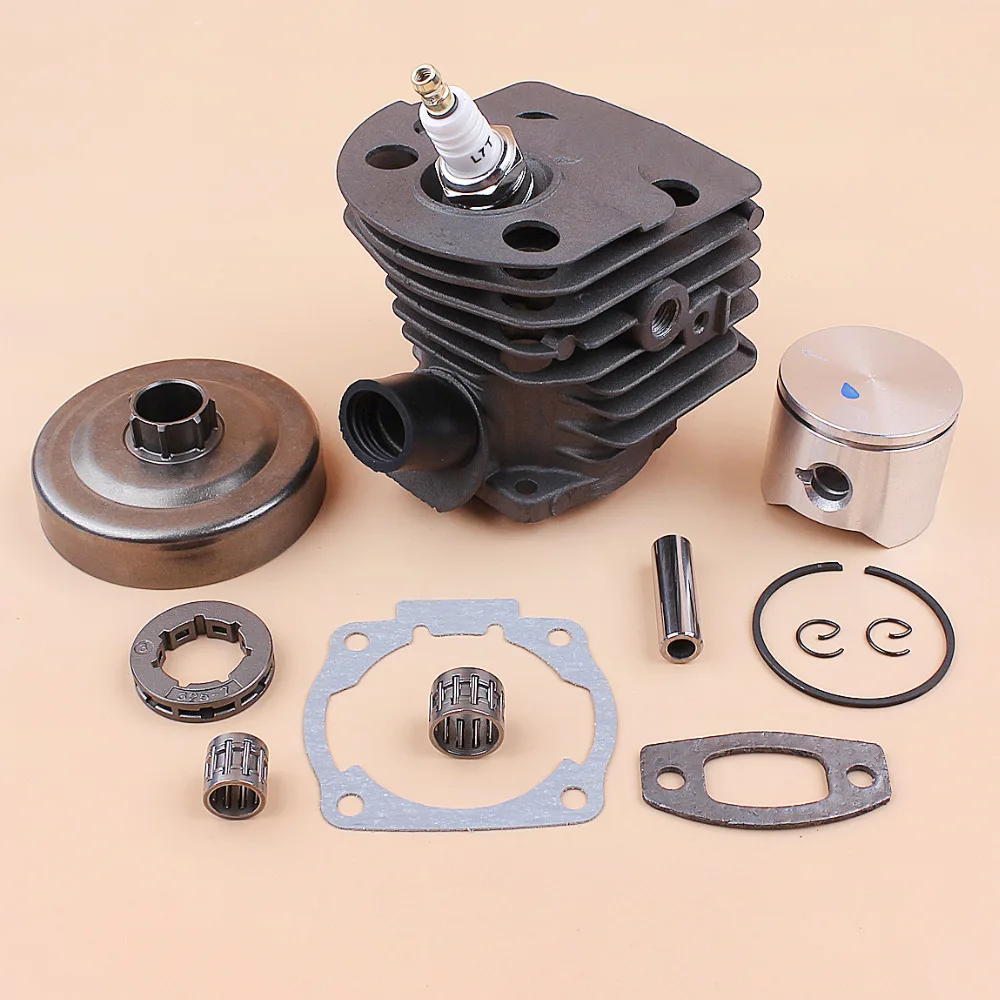 45mm Cylinder Piston Clutch Drum Sprocket Bearing Set For Husqvarna 55 51 50 Chainsaw Engine Motor Parts .325