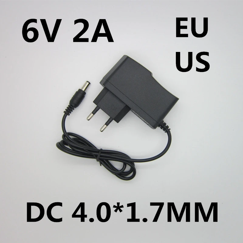 Best quality AC/DC Adapter DC 6V 2A AC 100-240V Converter Adapter 6V2A Charger Power Supply EU Plug DC 4.0*1.7MM