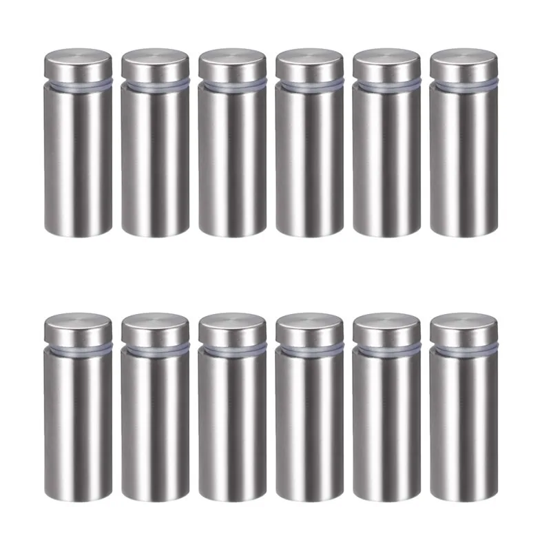 

16mm/0.63" Dia 40mm/1.57" Length Sign Holders Screws Wall Mount Hardware Advertising Glass Standoff Nail-Pack of 12