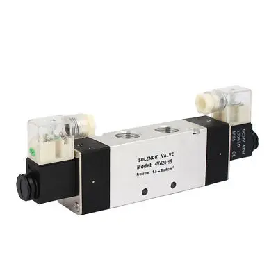 DC 24V 2 Position 5 Way Neutral Pneumatic Air Control Solenoid Valve 4V420-15