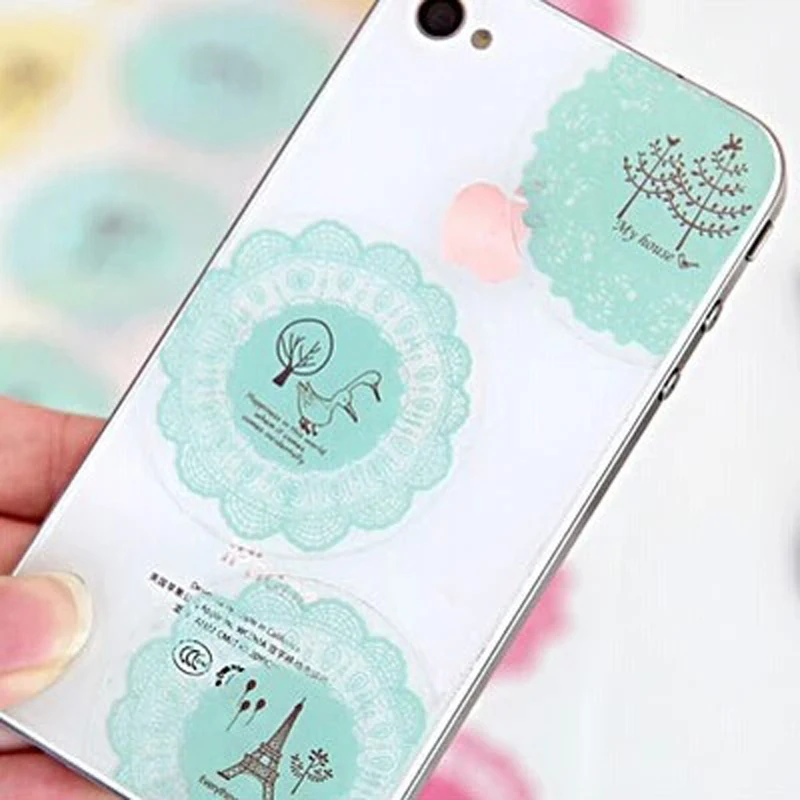 3pcs Kawaii Lace Various patterns stickers for Photo Album Glass bottle phone case decorative Art DIY Round Sealing sticker cute