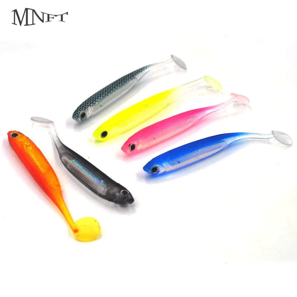 MNFT 3Pcs Fishing Lure 3D Eyes Shad Lures Soft Bait T Tail A