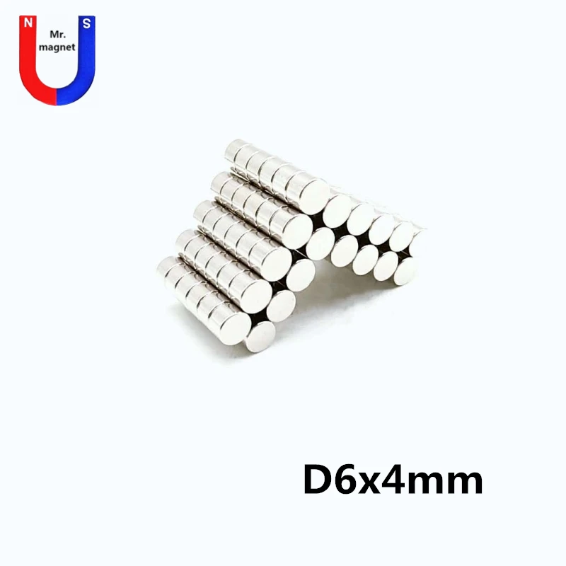 

200pcs 6x4 N35 Neodymium magnet 6x4 mm gallium metal super strong magnets 6*4 round magnet powerful permanent magnetic