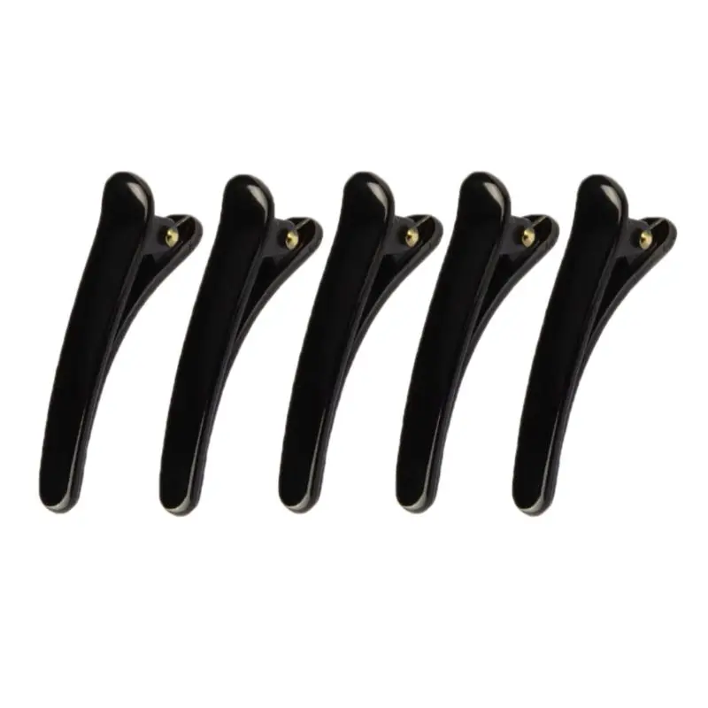 Black Plastic Single Prong Hair Clip for Professional Use