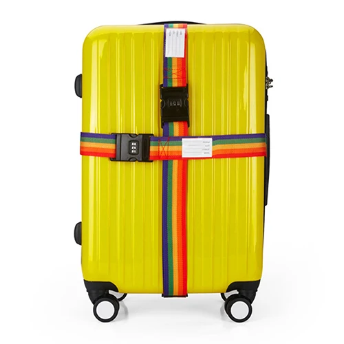 New Luggage Suitcase Secure Belt Strap Coded Lock Safe Nylon Packing Belt Password rainbow Anti-theft Travel Luggage Strap